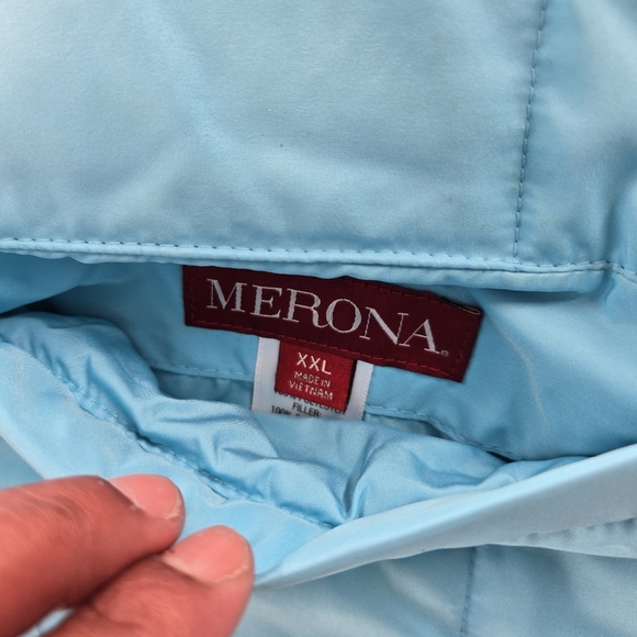 Merona Reversable Olive Green and Baby Blue Quilt Zipper Vest Size:XXL - Picture 7 of 11